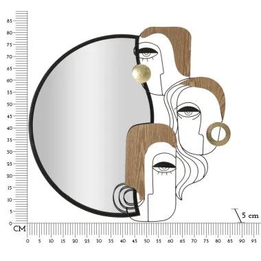 LUSTRO NA ŚCIANĘ PICASSY 83X5X80 cm (WYMIAR LUSTRA 48,5X72 cm)